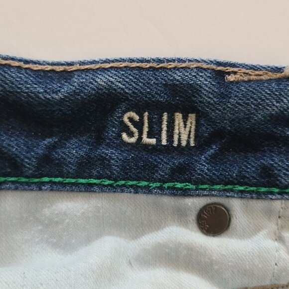 American Eagle Men's Slim Jeans Dark Blue Denim Fade 100% Cotton Size 30 X 34 - Picture 7 of 14